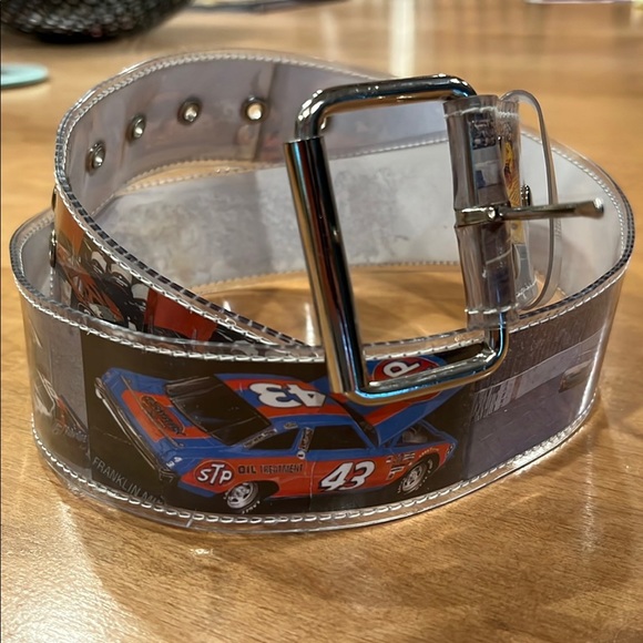 Vintage vinyl NASCAR themed belt